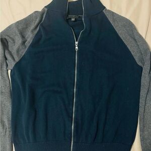 Men's Blue and Gray Sweater